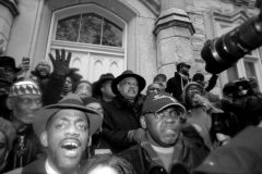 CHICAGO, IL. Nov. 27, 2015 – The Reverend Jesse Jackson leads several thousand demonstrators down Chicago’s Magnificent Mile during a Black Friday protest, which was held in response to the shooting death of Laquan McDonald by a Chicago Police office back in 2014.