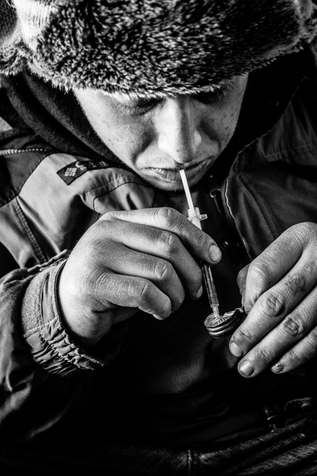 Heroin addiction,heroin junkie,shooting heroin