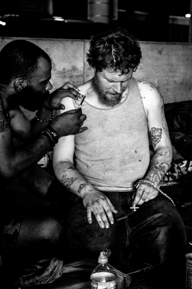 junkie ritual heroin addicts lower wacker drive