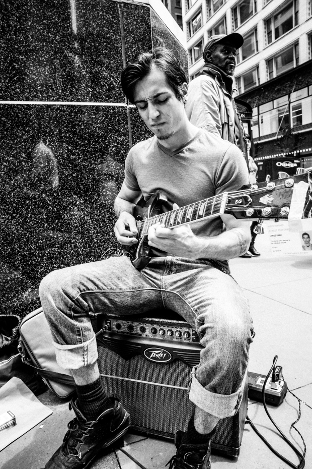 Adrian Davis on guitar - State and Madison, 6-12-2014