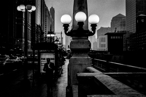Dusk Along the River - Wacker Drive Along the Chicago River - Spring, 2014 - Minolta X-700, Tri-X EI 1600, Stand Development