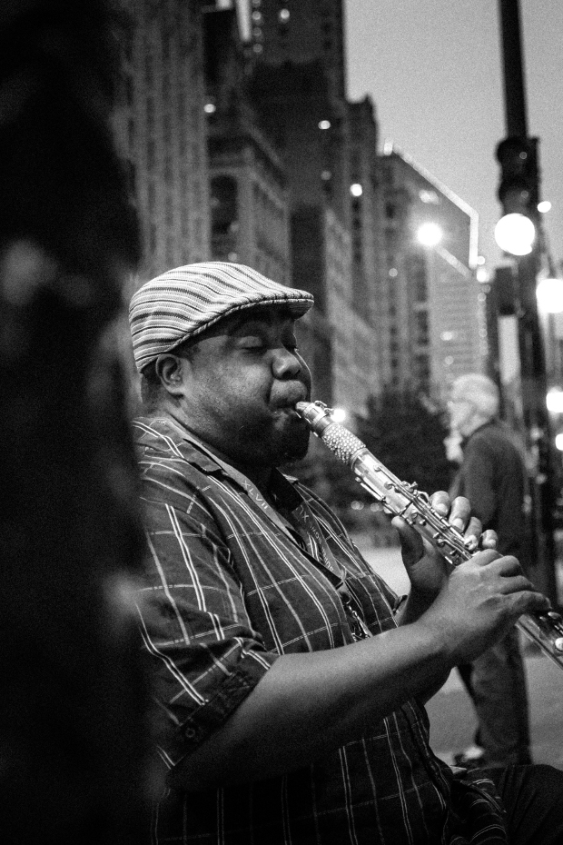 Busker Extraordinaire, Kaliq Woods, Michigan Avenue, Chicago - 2014
