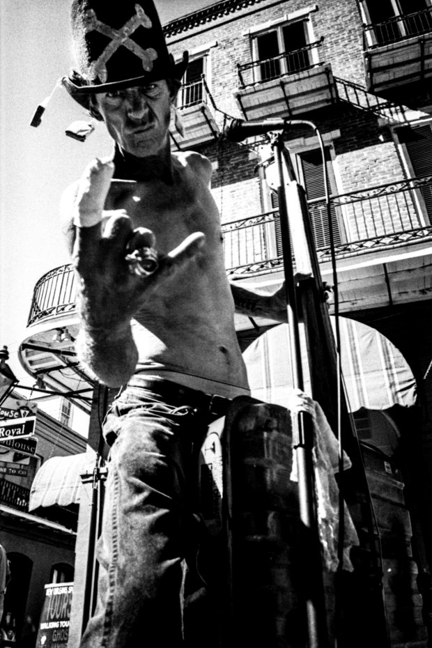 This is Johnny and his band playing on Royal Street in the French Quarter, New Orleans - Halloween, 2014