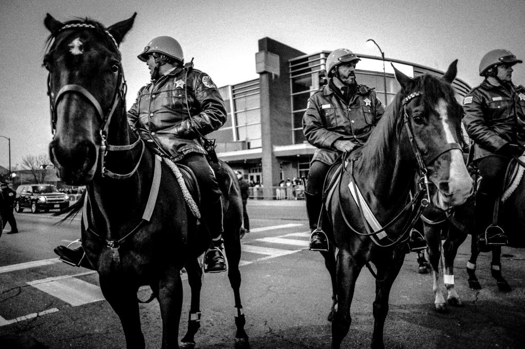 Chicago Police Mounted Unit, ‪‎Trump Rally‬, ‪Chicago‬ 2016